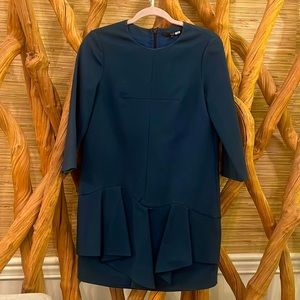 Tibi size 4 dark teal colored dress.  Perfect for holidays! Excellent condition